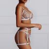 Women Sexy Lingerie Lace Transparent Underwear Set Bikini Floral Embroidery Bra Panties Sets Push Up Bra Fancy Erotic Sleepwear