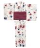 Yukata change set Heiko H one size fits [KYOETSU] set, weave, unbleached, 2-piece (yukata, obi), women's (1.Snow white, all)
