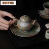 Cracked Glaze Hand-painted Persimmon Tea Pot Japanese Style Handmade Teapot Handmade Pot Tea Soaking Kettle Cafes Gifts 110ml