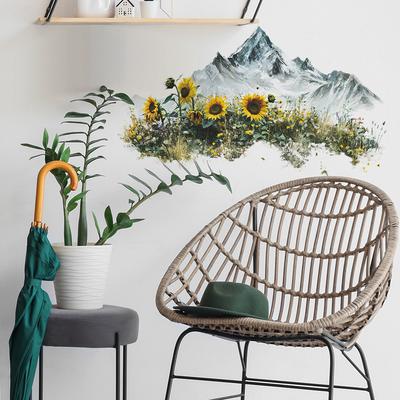 Simple Mountain Sunflower Bedroom Living Room Home Background Beautification Decoration Wall Stickers