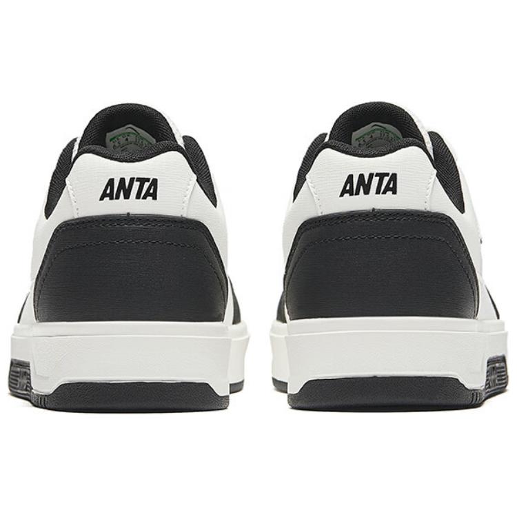 Anta Comfortable Breathable Non-Slip Durable Low-Top Skate Shoes Women sneakers Black White 122438012-2