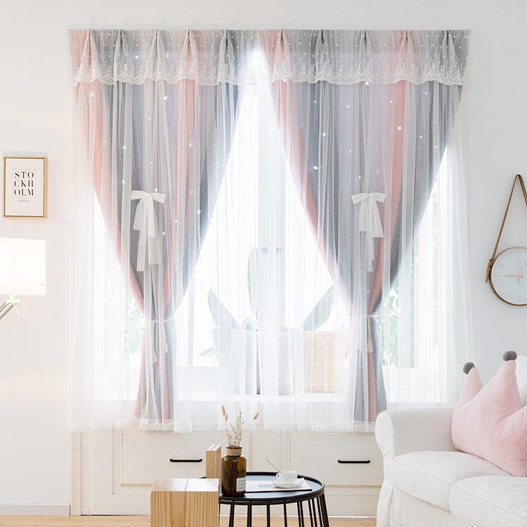 Self-Adhesive Blackout Velcro Curtain with Header for Balcony, Bedroom, Bay Window