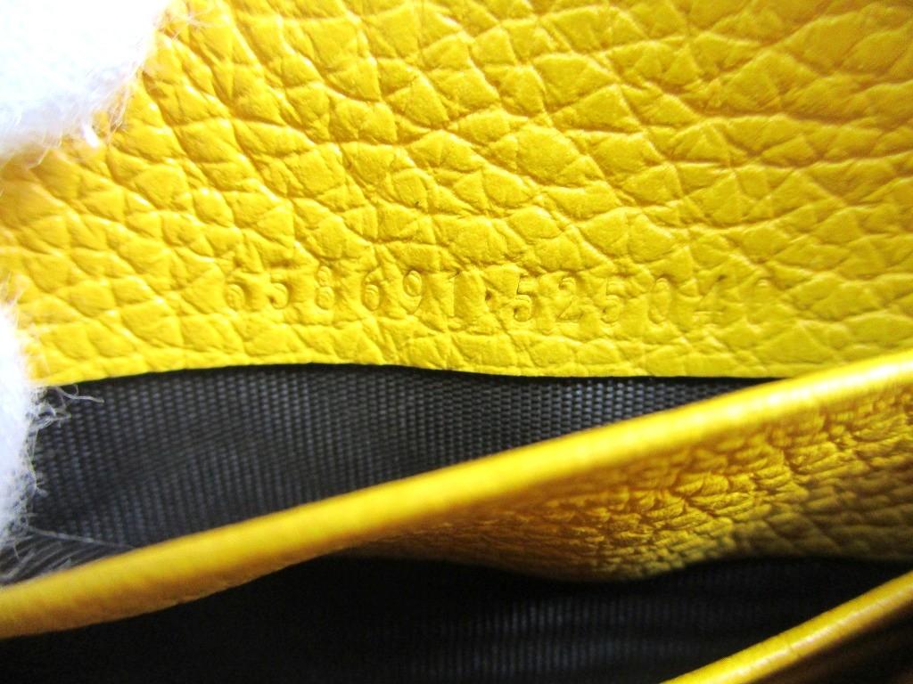 Authentic GUCCI Logo Motif Yellow Leather Round Zip Long Wallet #a835  Refurbished