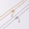 Stainless Steel Adjustable Three-Section Chain Necklace with Water Drop Pendant for DIY Jewelry.