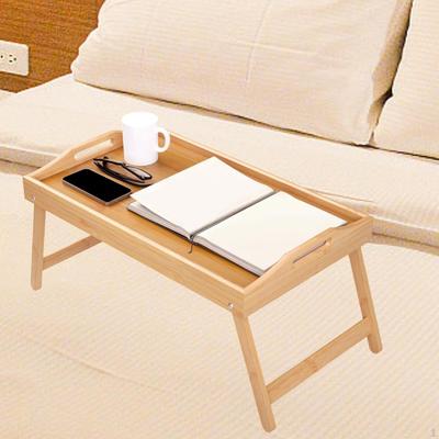 Bambusový podnos do postele Lap Desk Flexibilné skladacie nohy Obdĺžnikový Mini stolík Servírovanie na podlahu