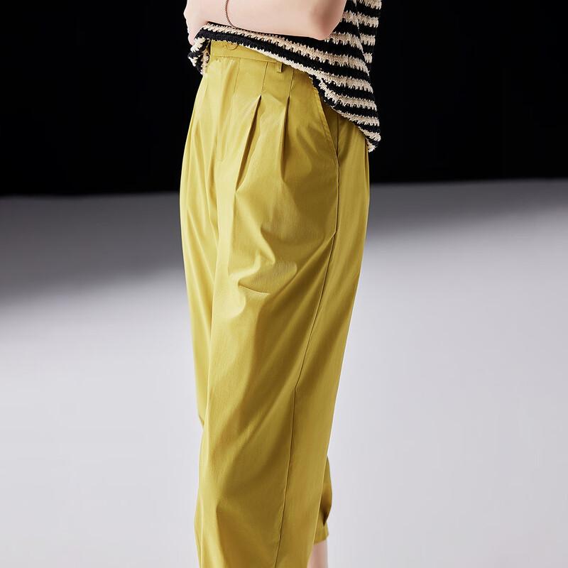 Demana Women's Bare-Feel Elastic Waist Cropped Pants