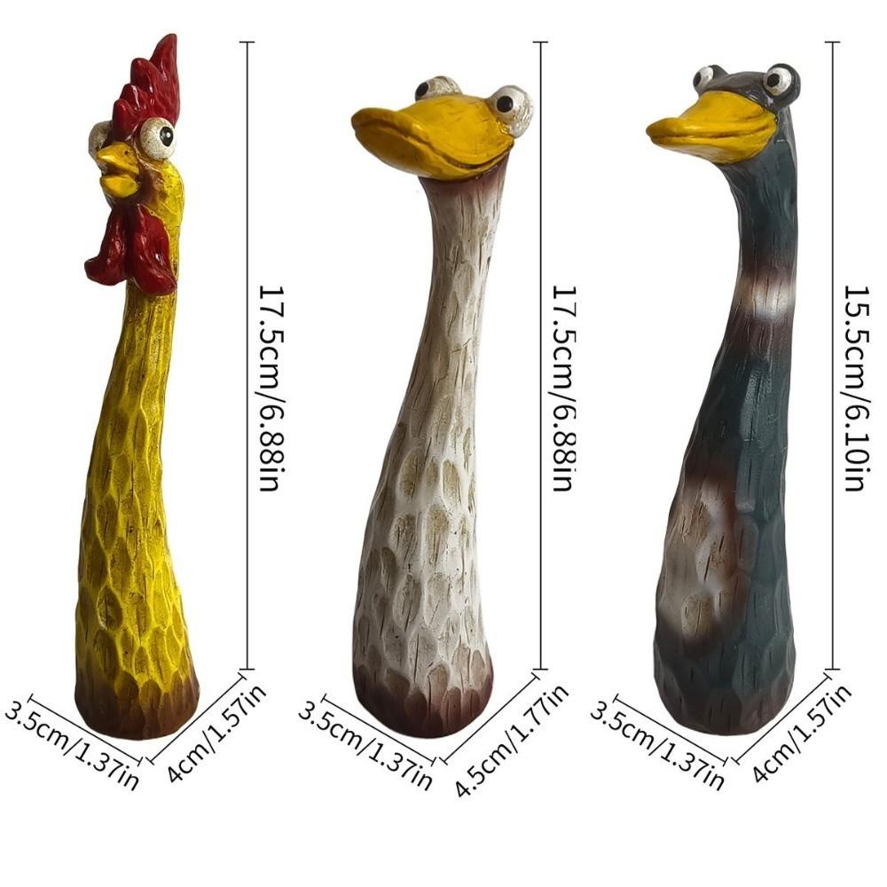 Funny Screaming Chicken Statues Resin Crafts Chicken Figurine Garden Courtyard Decoration