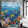 Undervattensvärld Tropiska Fiskar Korall Sjögräs Duschdraperi, Dekorativt Duschdraperi för Badrum, Vattentätt Duschdraperi med