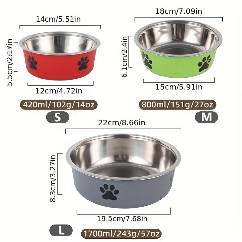 Rutschfester Edelstahl-Napf für große, mittelgroße, kleine Hunde und Katzen - Wasser- und Futternapf