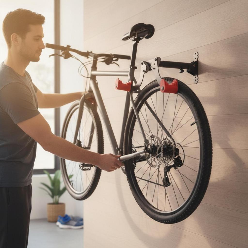 Bike Rack with Extendable Arm Heavy Duty Wall Hanger for Commuters