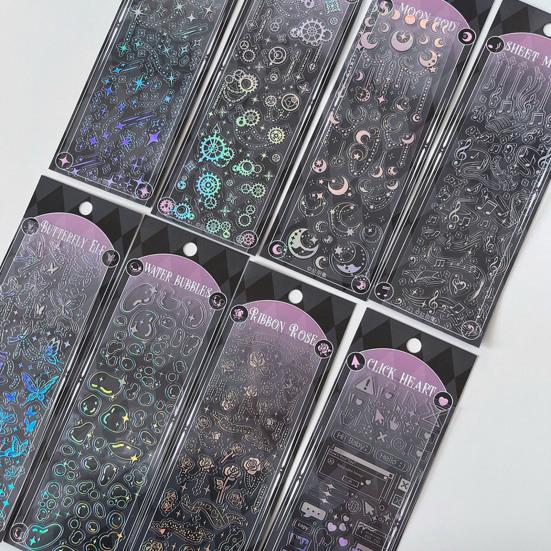 

Наклейка для справочника из ПВХ с богатыми узорами, красивые канцелярские принадлежности с яркой звездой, наклейки «сделай сам» A