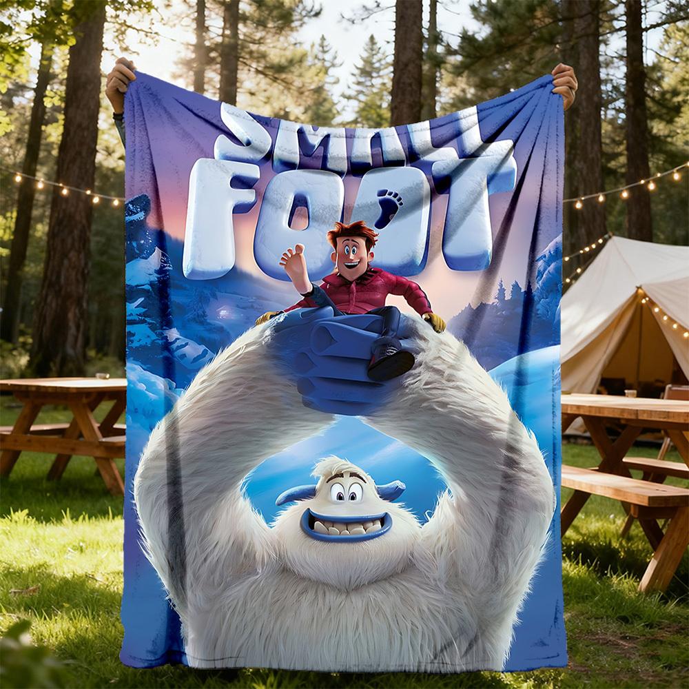 1PC Smallfoot Outdoor Blanket Lightweight Flannel, Soft & Warm, All-Season, Outdoor, Camping, Living Room, Office, L1106054