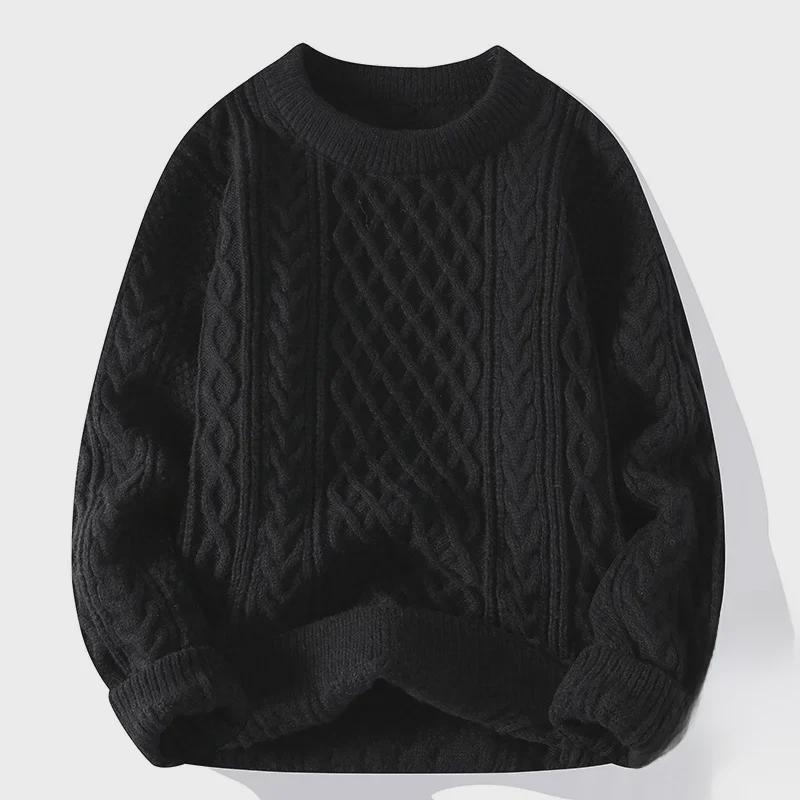 Women's Red Cable Knit Sweater - Cozy Autumn/Winter Japanese Retro Loose Fit