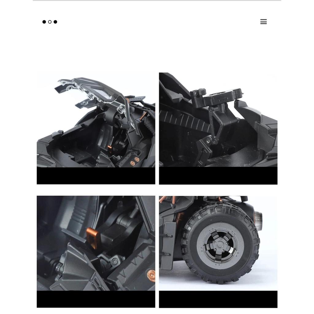 1/24 Classic Movie Car 2008 Batmobile Alloy Concept Bat Sports Car Model Diecasts Metal Race Car Model Sound Light Kids Toy Gift