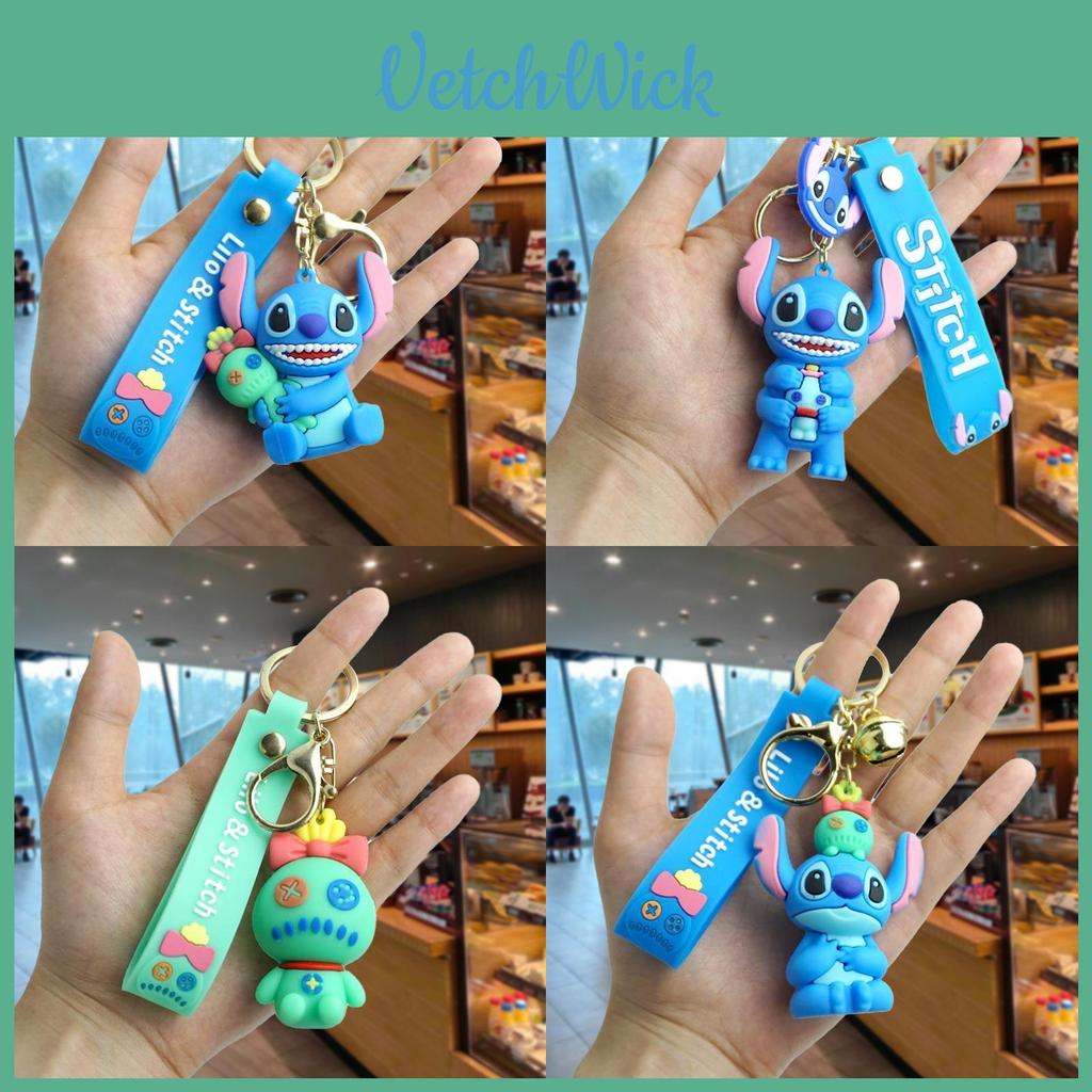 Adorable Cartoon Stitch Backpack Keychain Plush Simple Cute Keyring Accessory