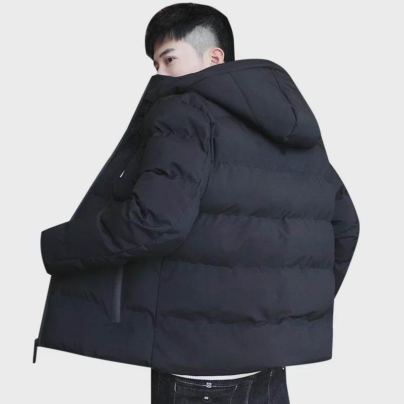 Men's Hooded Winter Down Coat - Thick, Trendy, All-Match Cotton-Padded Jacket