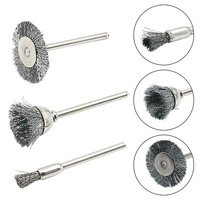 With Rod Wire Brush 3Pcs/Set Brushes Polishing Steel Brush