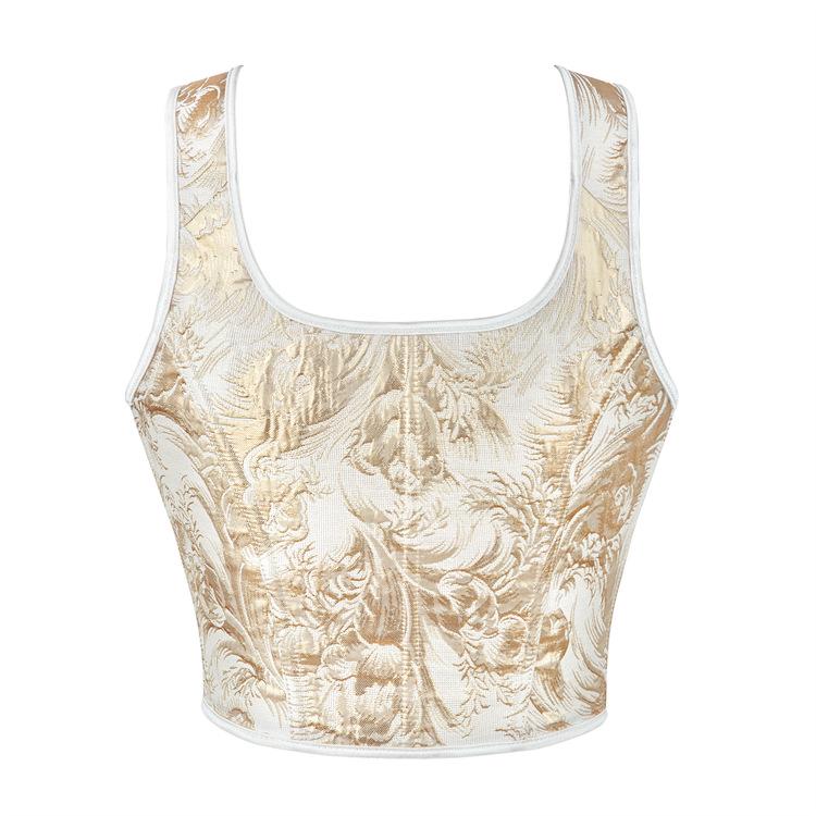 Adjustable Double-Strap Gold Bandeau Bra Shaper for Women
