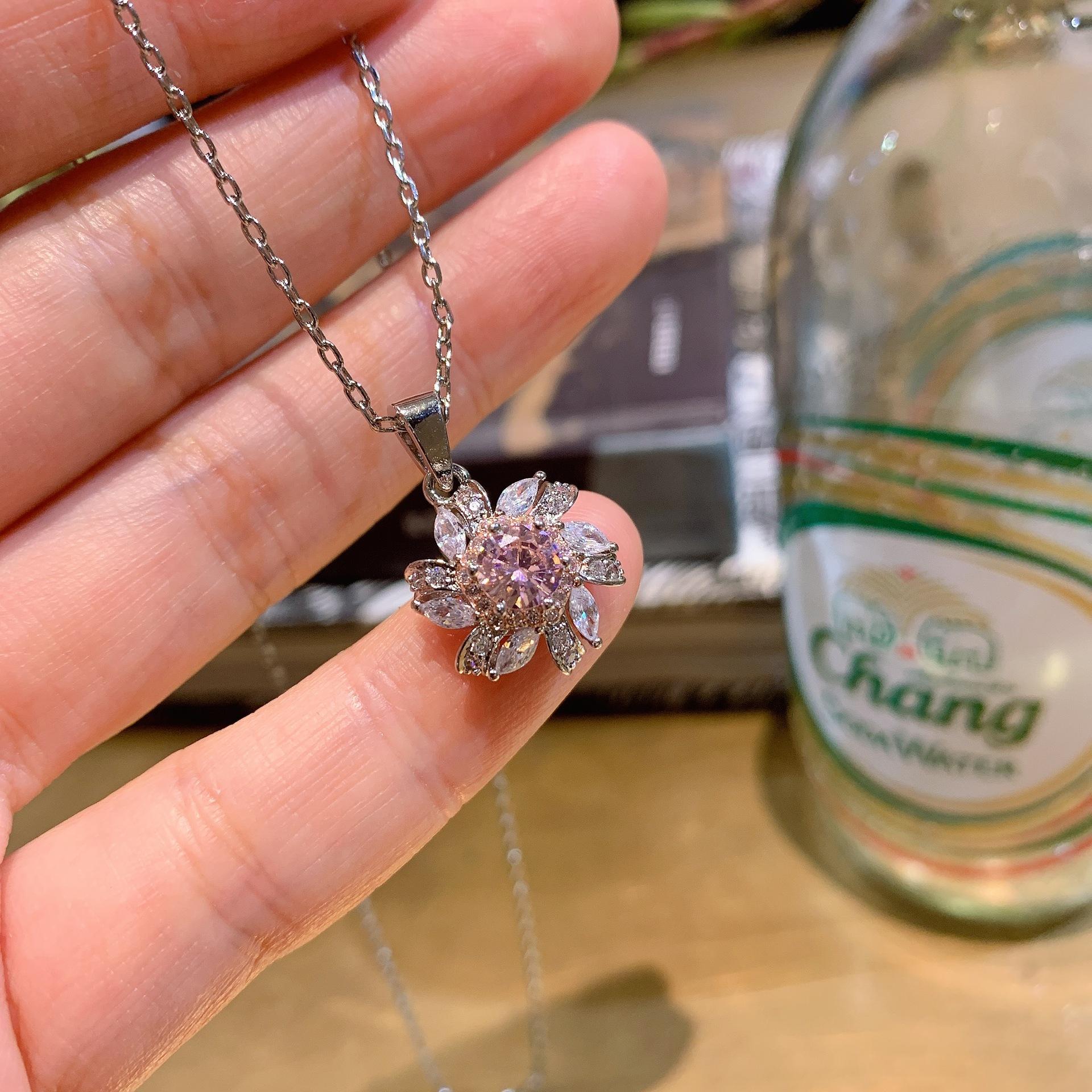 

Гальваническое разделение розовое бриллиантовое кольцо, цветочное кольцо, ожерелье, серьги, комплект свадебных украшений