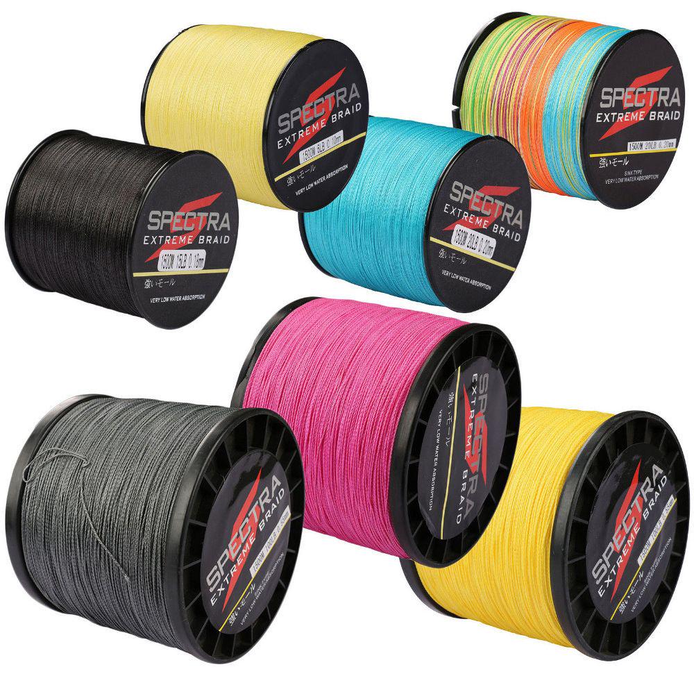 6-80LB Strong Rope Cord PE Braided Tackle Wire Sea Fishing Line 4 Strands Multifilament Thread