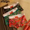Men's Underwear Men's Pure Cotton Boxer Pants Big Flower Printed Boxer Pants Underpants