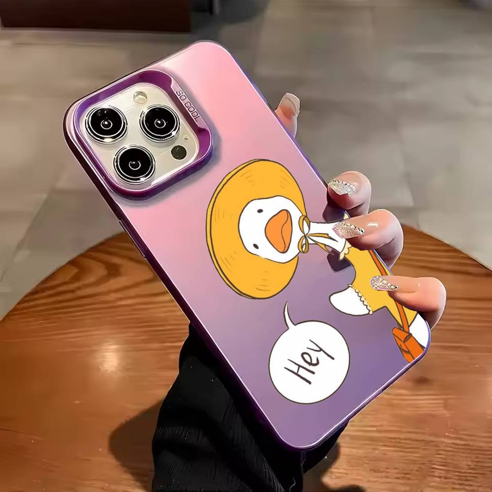 cute duck couple wallpaper Phone Case For iPhone 17,16,15,14,13,12,11,Pro Max,Plus Candy Silver Cover