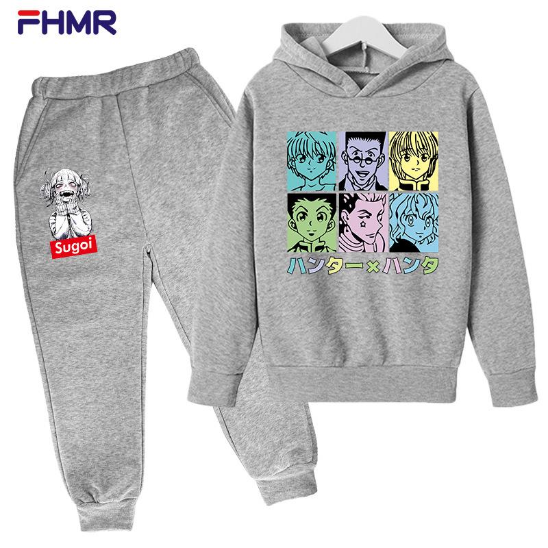 Children's Set Full Time Hunter Printed Sweater Hoodie+Pants