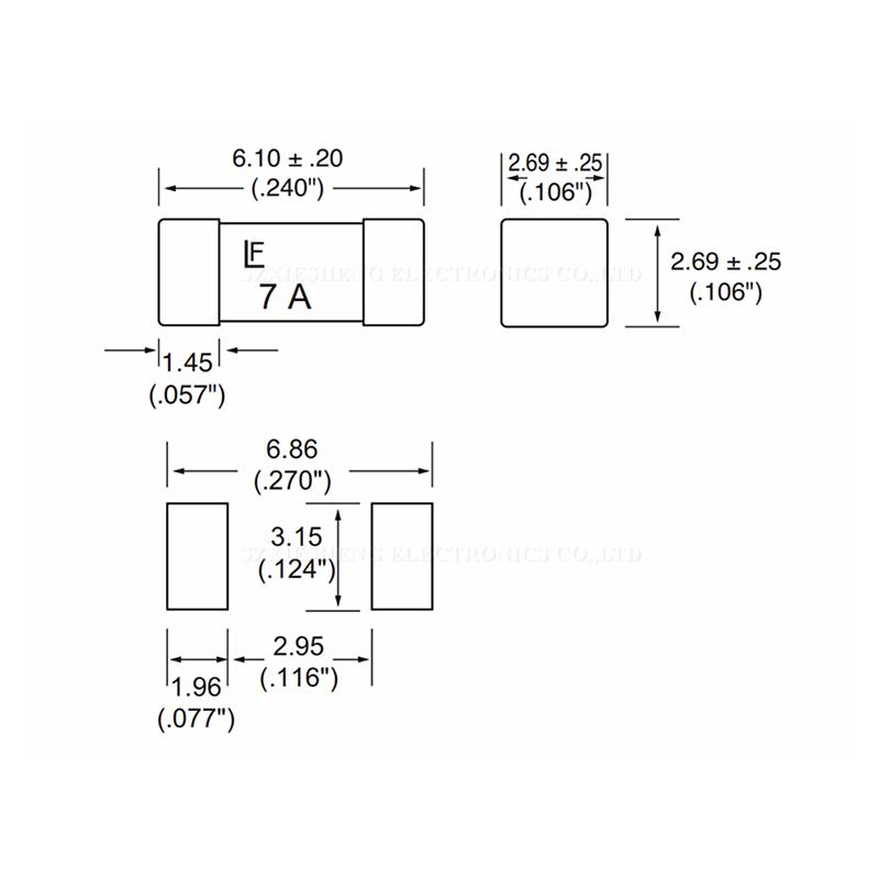 10 PIÈCES 1808/2410 Fusible Rapide SMD 0451 62mA 100mA 200mA 375mA 500mA 750mA 1A 2A 3A 4A 5A 6.3A 7A 8A 10A 12A 15A 20A 125V/65V Porte-Fusibles1