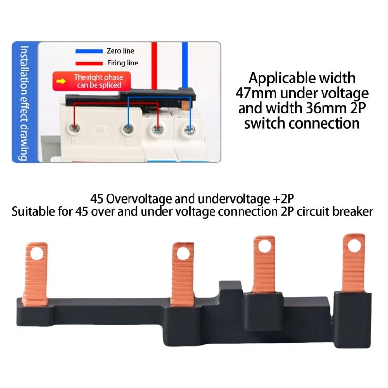 Combination Circuit Breakers Terminals Block 2P With Over and Under Protective Designs for Office Supplies Use