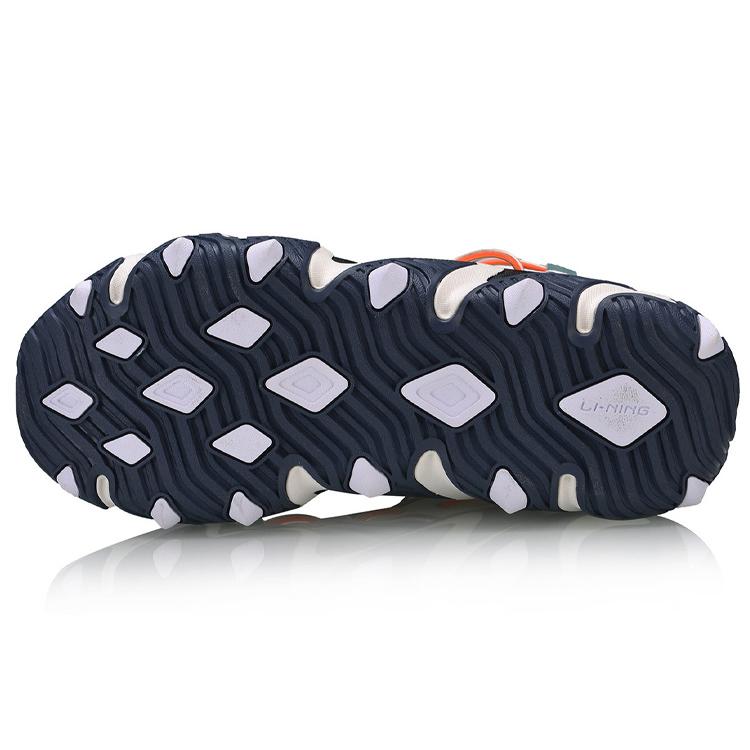 Li Ning X Claw Cushioning Slip Resistant Low top Casual Shoes Women's Brown Green Orange AGLQ014-4