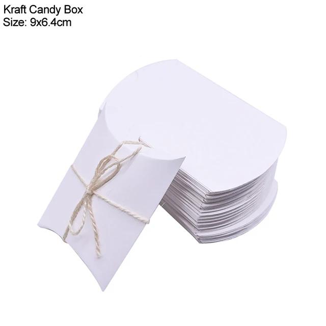 New 10/20/30Pcs Pillow Candy Box Kraft Paper Christmas Gift Packaging Boxes Candy Bags Wedding Favors Birthday Party Decorations