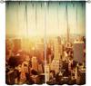 City Skyline Curtains Midnight Cityscape Purple Urban Starry Sky Printed Bedroom Living Room Window Drapes Curtain With Light Blocking Polyester