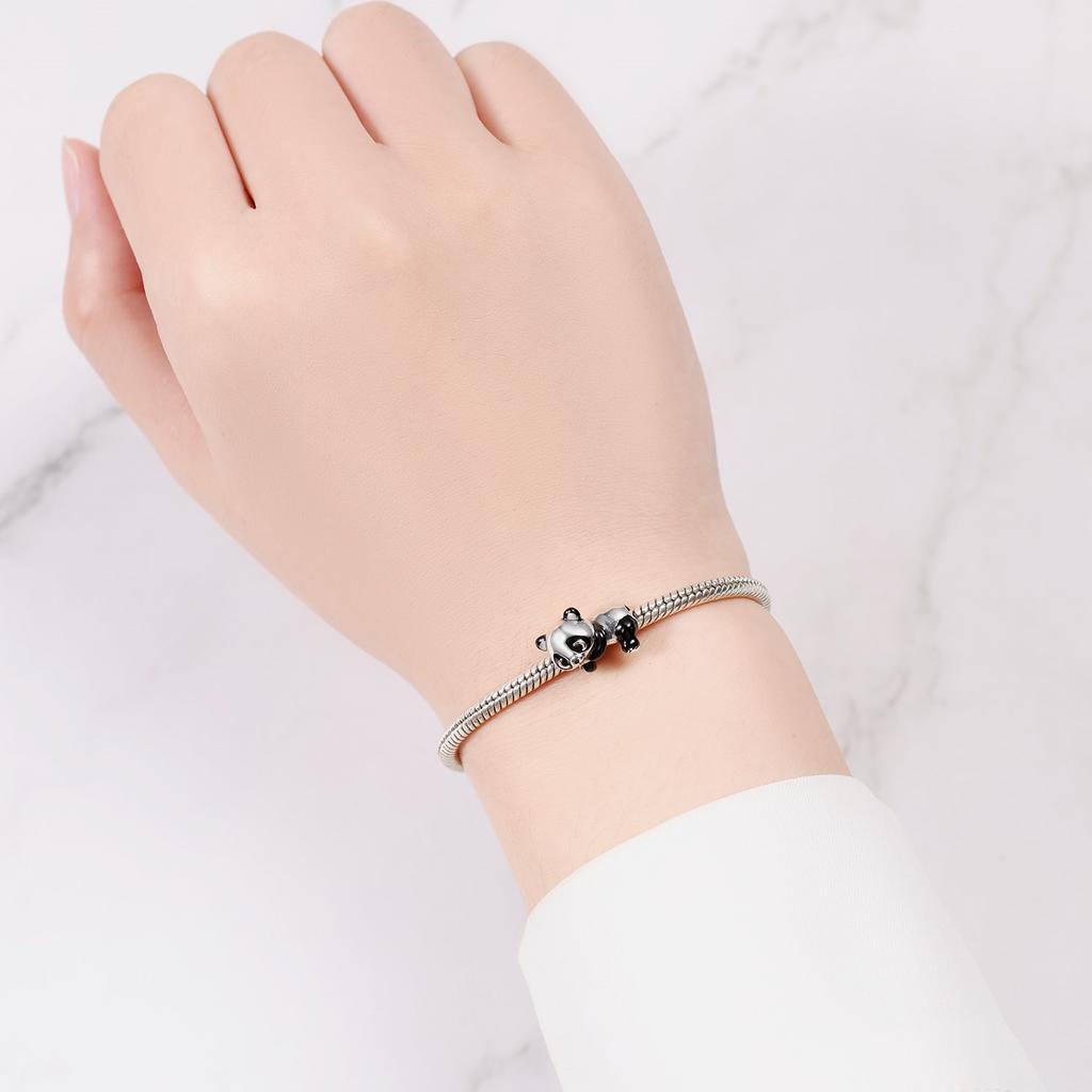 Copper Black Charm Cute Panda Bat Beads Suitable For Diy Birthday Party Gift Jewelry Bracelet Accessories