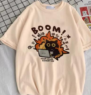 New Kawaii Good Unisextal State Unisexs Cotton Short Sleeved Tshirt Unisexs Tshirt Versatile Loose Casual Y2k