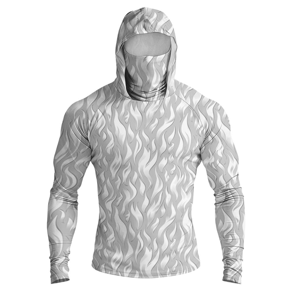 Camicia Casual da Uomo con Cappuccio e Maniche Lunghe a Spalla Cadente