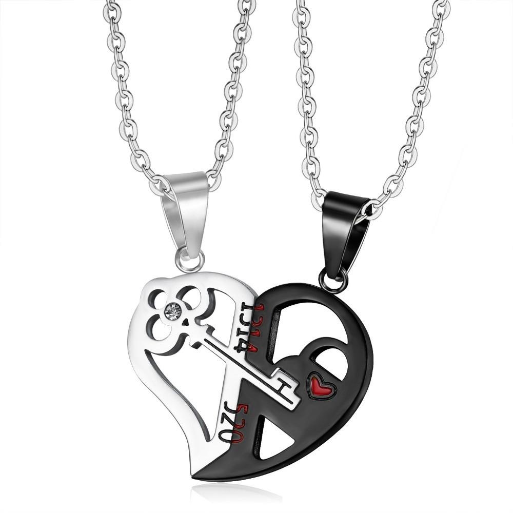 Personalized Design Pendant Necklace Titanium Steel Heart Shape Necklace  Couple Accessories