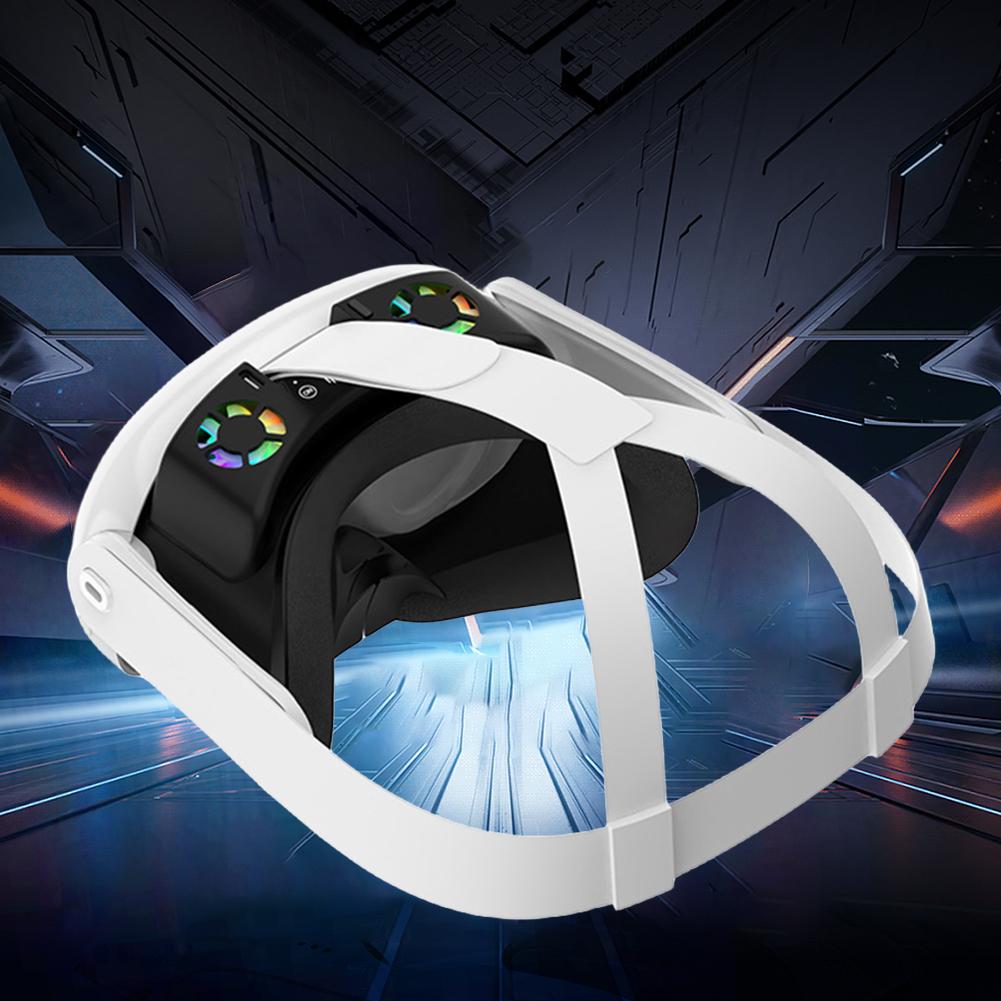 Face Cover with Cooling Fan Cool Mask Rechargeable with RGB Light with Anti-Leakage Nose Pad for Meta Quest 3 VR Headset