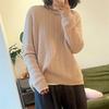 Women's 2025 Autumn Winter 100% Wool Round Neck Hollow Out Long Sleeve Loose Short Sweater Coat