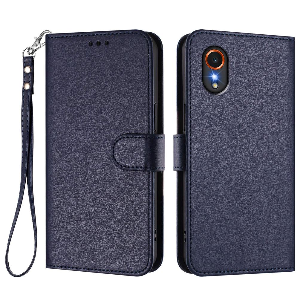For Samsung Galaxy Xcover7 Leather Case Wallet Stand Phone Cover with Wrist Strap
