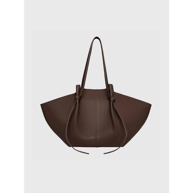 Женская однолямочная сумка, высококачественная вместительная сумка-тоут из ПУ-кожи под мышку, сумка-крыло L кофейный