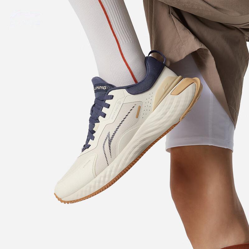 Li Ning Protective Cloud Comfortable Trendy Non-Slip Wear-Resistant Low-Top Casual Running Shoes Men sneaker Light-Blue AGLU251-3