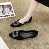 Flat Single Shoes Women's   Loafers Ladies Comfortable Luxury Rhinestone Brand Shoes Black Woman Autumn Summer