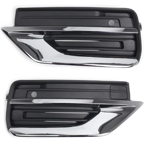 1pc Left/Right Car Front Lower Bumper Grilles Trim Chrome Cover 31663539 31663514 Compatible For Volvo XC90 2020 2021 2022 2023 2024 Parts(Left 1pc)