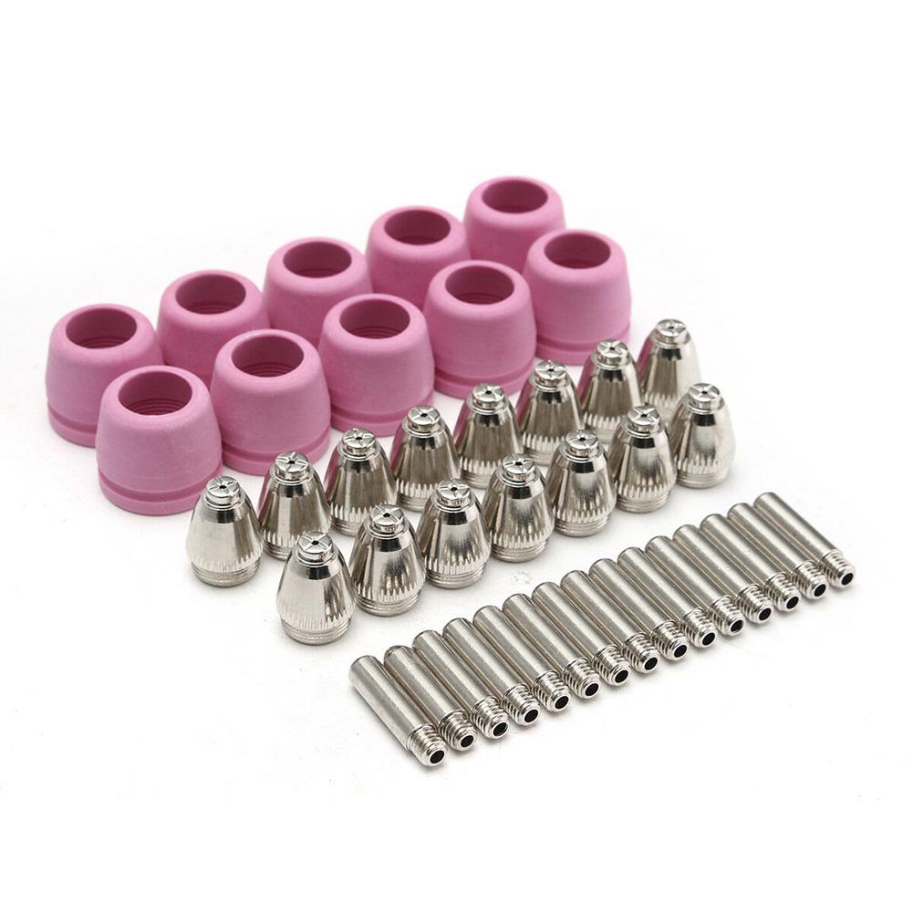 40PCS Plasma Torch Parts Kit Compatible with For LTP5000D LTP6000 Nozzle Electrode Cup Set Copper Substrate Only