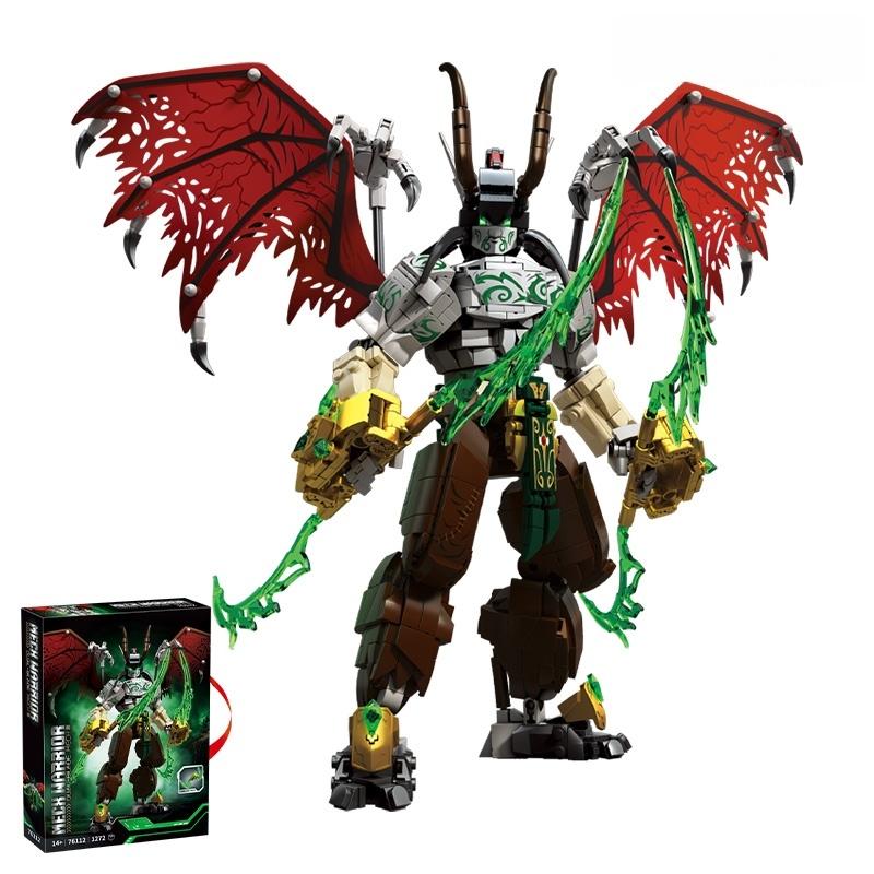 1272+Pcs Mech Warrior Mech Building Blocks Set Dragon Wings Action Figure Model Educational Diy Toys For Kids Boys Birthday Gift