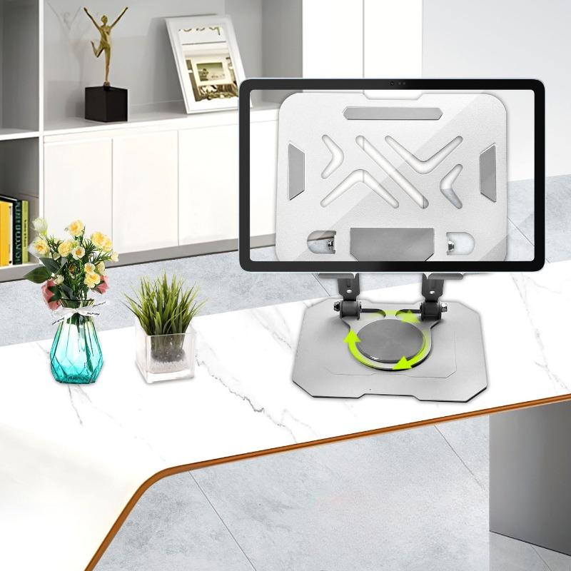 1Pc The New Model Is Suitable for Tablet Holder, Computer Folding and Rotating Desktop, Universal Student Online Class Conference, Metal Support.