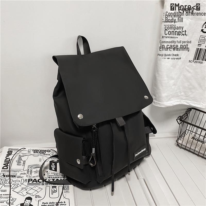 

Модный рюкзак в японском стиле: Вместительная школьная сумка для старшеклассниц, стильная рабочая одежда для женщин, рюкзак для отдыха и путешествий для мужчин + Silly Dragon Pendant чёрный