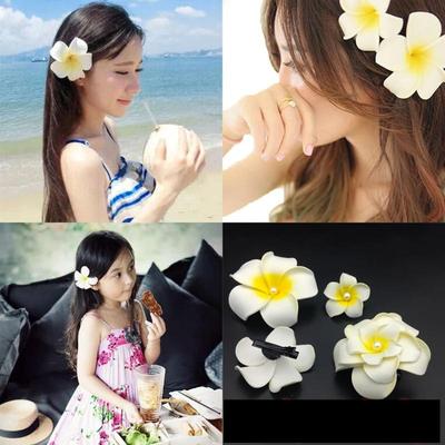 5Pcs Plumeria Flower Hair Clips for Women Girls Hairpins Egg Flower Barrette Hawaiian Wedding Party Bag Hat Accessories DropShip