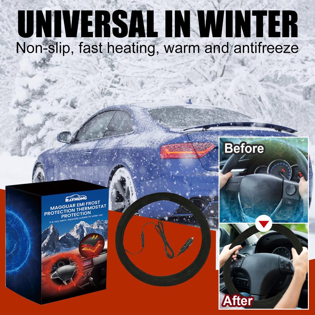 Comfortable 12V Heated Steering Wheel Cover Winter Anti-slip Car Heating Hand Warmer Warm Steering Wheel Heater Car Accessories