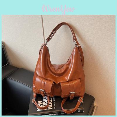 Solid Color Pu Leather Large Capacity Womens Tote Bag With Multiple Pockets For Daily Use